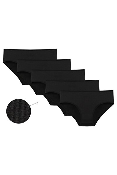 Donella 5-Pack Medium Basen Cotton Stretch Fabric Ribbed Knit Women's Panties 3132S