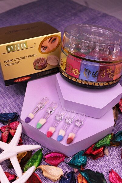 Kaizens Life Toz Göz Farı Simli Parlak Sedefli Göz Makyaji Toz Göz Far Seti Rengarenk Aplikatorlu 18 li