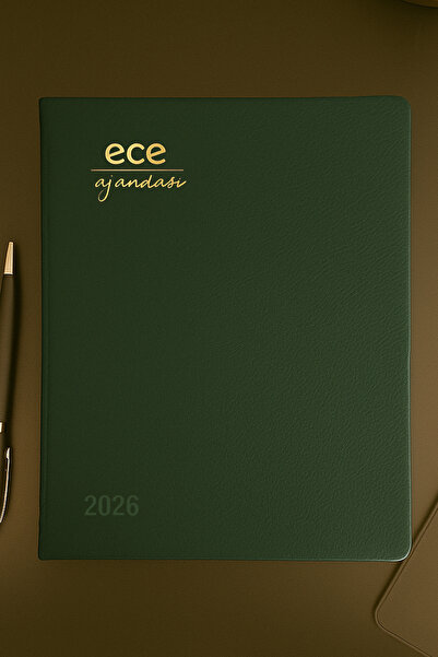 Ece Ajandası Alaçatı 2026 18,5x23,5 Haftalık Ajanda Çizgili Yeşil