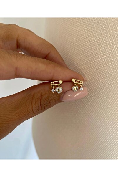 Butik XUping 14K Minimal Sallantılı Çataliğne Küpe