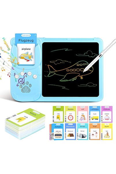 sallma Educational game with tablet for children, English learning, matching 224 words with images, Blue