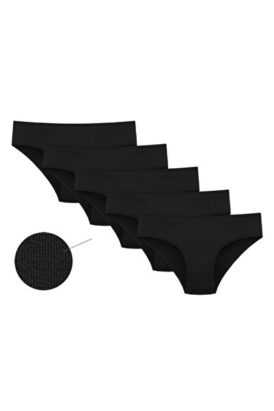 Donella 5-Pack Cotton Stretch Fabric Ribbed Knit Young Girls' Panties 5132S