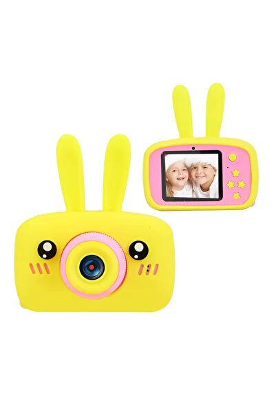sallma Kids Camera, 1080P 30fps, 20MP, 2.0" LCD, 600 mAh, Games, Timer, Durable ABS/Silicone, Yellow Bunny