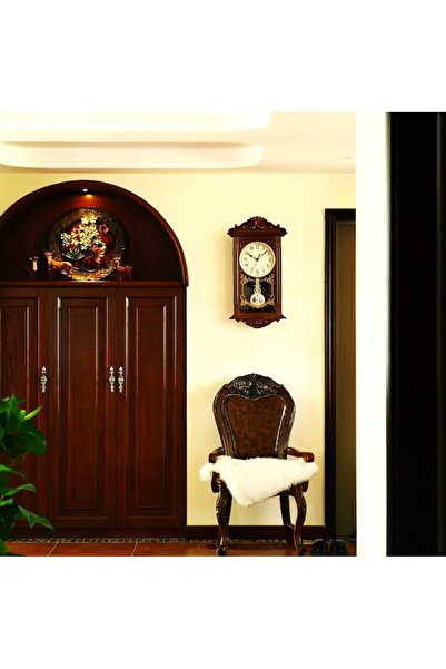 BLA BLA FOAM Vintage wall clock with pendulum, Quartz mechanism, antique white, 40x23 cm