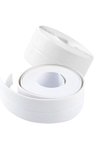 RABY Set de 2 benzi de etanșare autoadezive, pentru cadă sau chiuvetă, albe, 3,8 cm x 3,2 m