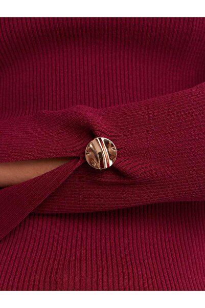 Dilvin 10811 Terry Knitted Sweater with Button Detail