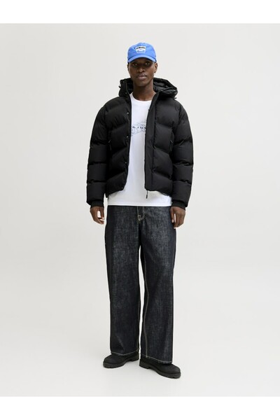 Jack & Jones Men's Black Jcofusion Puffer Jacket Coat 12285919-Black