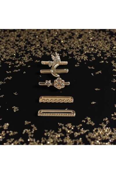 Gtech Set of 5 Charms for Garmin Venu 2 Plus strap, metal, Model 6, Elegant design, Gold