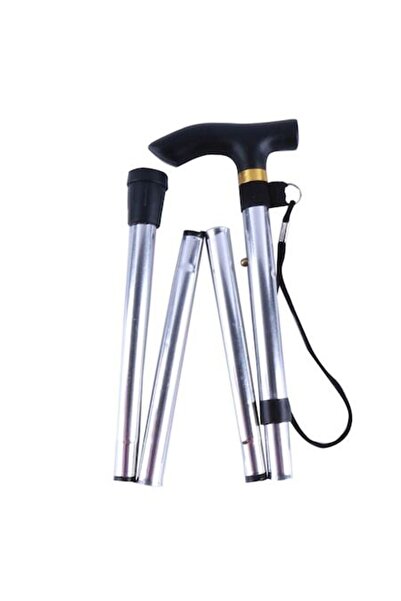 RABY Baston pliabil, 5 poziții de înălțime, baston reglabil din aluminiu, argintiu