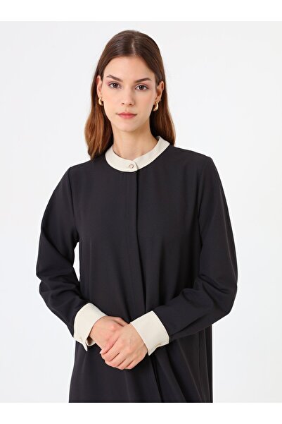 Refka Crepe Fabric Hidden Button Detail Cap / Top Hat - Black - Stone -