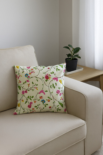 NeYeni Throw Pillow Cover 45X45 Natural Linen Fabric - with Zipper - Zipper Is Intact.