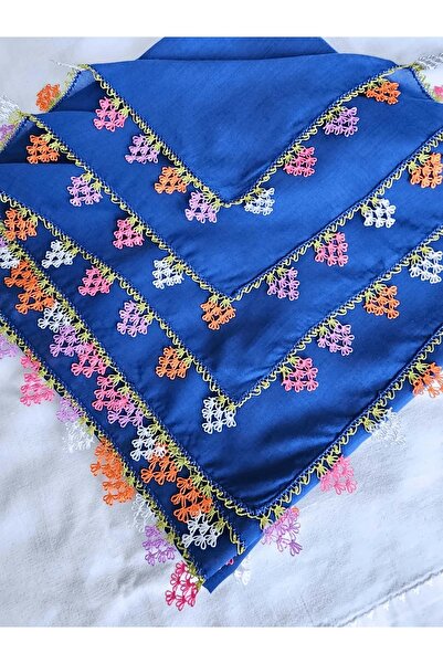Cenk Handcrafted Needlework / Needlework / Yemeni Needlework / Handcrafted Cheesecloth / Head Covering / Midnight Blue