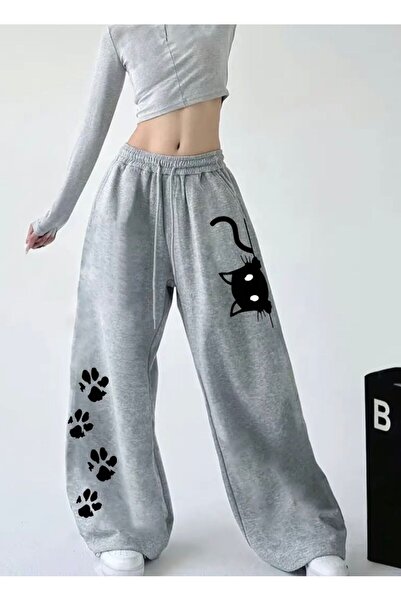 Le Vion بنطلون رياضي كبير الحجم مطبوع عليه خيطين من Re7edi للجنسين