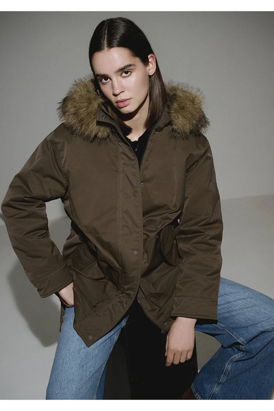 Mavi Water Repellent Brown Parka O Oversized / Wide Cut 1110712-71541