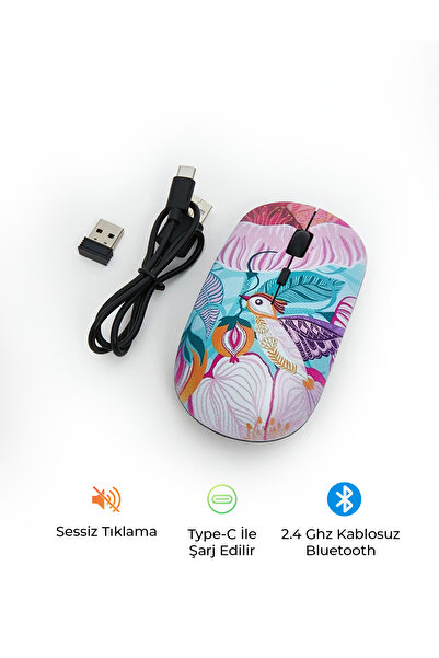 Bood GR-72 Kablosuz Mouse | Sessiz Tıklama, Ergonomik, 2.4G USB Alıcılı, Ofis & Oyun