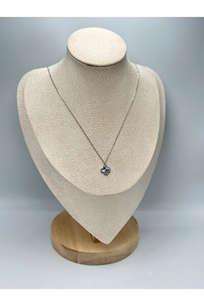 MyladyAccessoriess Çizgi Plaka Yonca Kolye (Çelik)