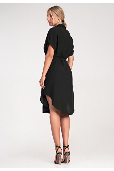 Figl Shirt dress - Elegant shirt dress - Black dress M1224 size S/M