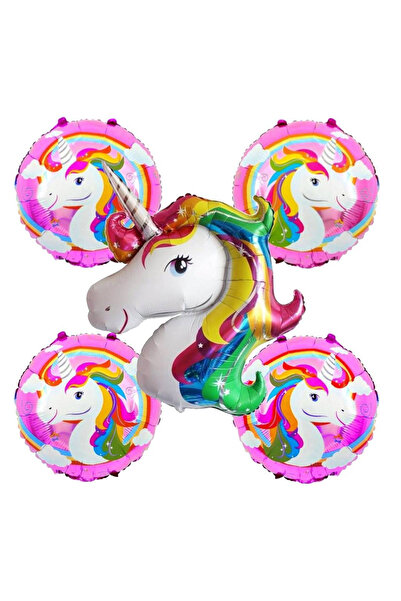 BALON DİYARI Unicorn Balloon Sets of 5 Are Compatible with Foil Air and Helium