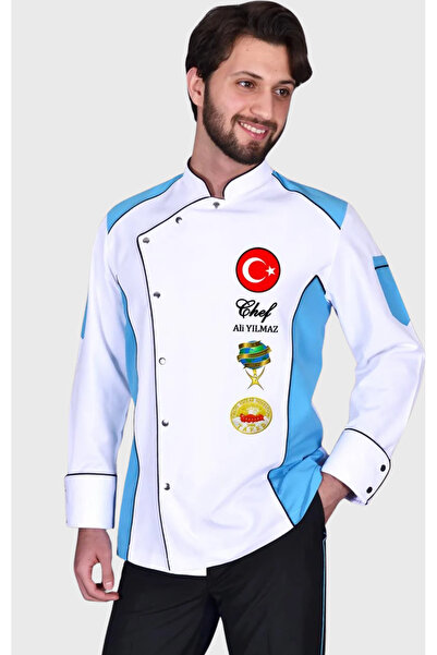 Üniformanya Jachetă de bucătar cu cadou cu nume Jachetă de bucătar Uniformă d...