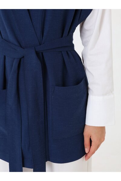 Benin Tie-Up Vest - Navy Blue - Exclusive