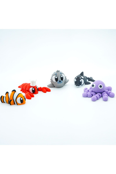 OEM Set of 5 Articulated Mini Figures, 3D, Flexi Minizz, V4