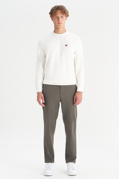 WRANGLER WM01200001UU Haki Erkek Liyosel Kumaş Slim Fit Chino Beli Lastikli Pantolon