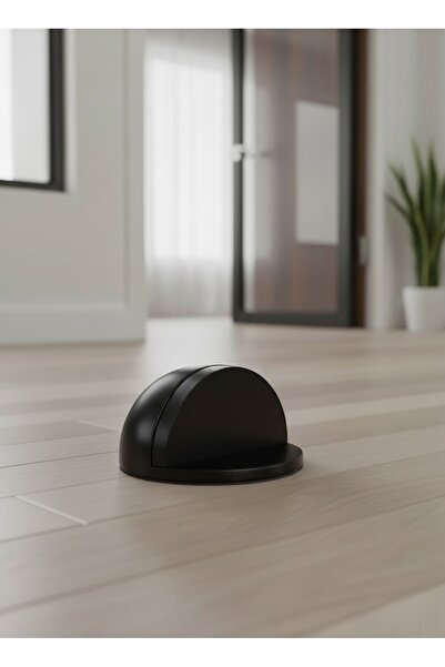 MH MiniHediye Half Moon Adhesive Door Handle Stopper Buffer Metal Door Stop Stopper Holder Holder Matte Black