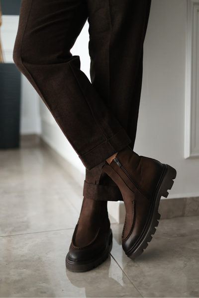 Avni Ceylan Stormline High Sole Genuine Leather Long Boots