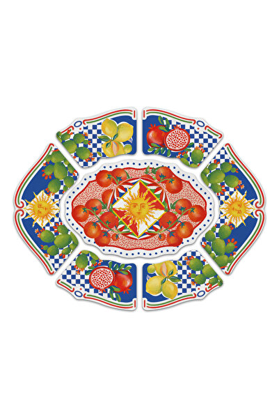 Baci Milano Dolce Vita 7 Parça Meze Tabağı Çok Renkli