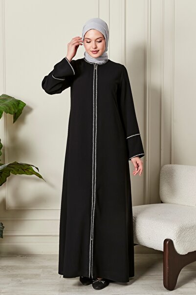 HALİL TÜRKER Luna Striped Ferace & Abaya