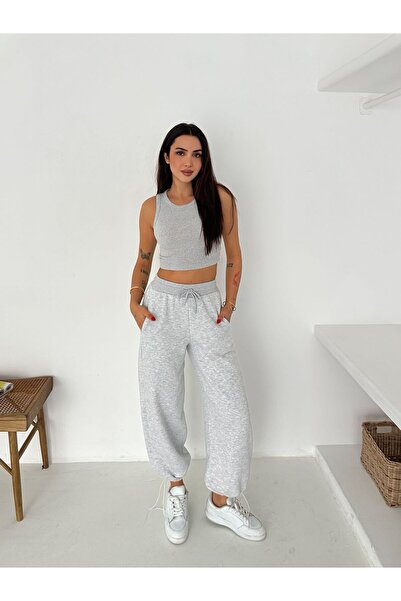 gozdefashion Women's 3 Thread Sweatpants with Stoppers