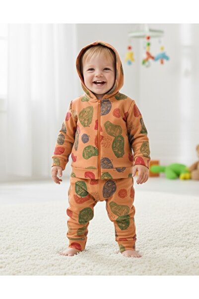 Cassiope Baby Hooded Printed Two-Thread Men's Tracksuit Set 6-9-12-18 Months