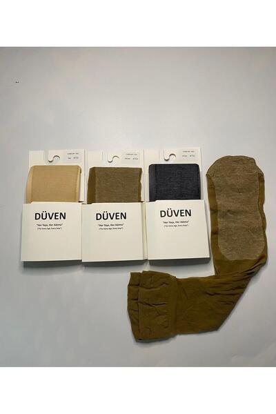 DÜVEN 3-Pack Comfort Cotton Sole Colored Knee-Length Trouser Socks