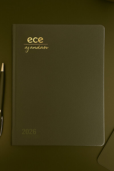Ece Ajandası Alaçatı 2026 18,5x23,5 Haftalık Ajanda Çizgili Koyu Gri