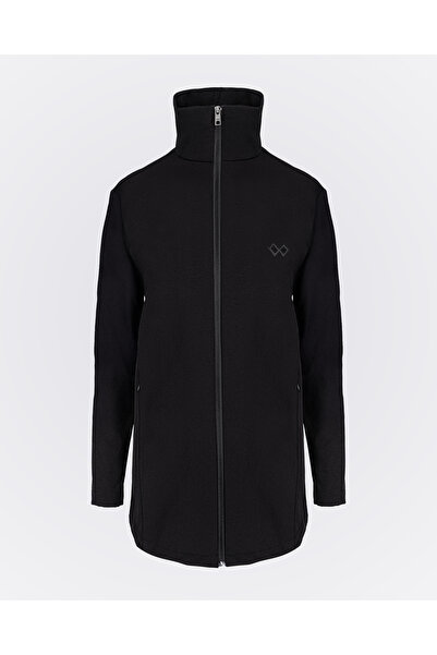 Monolou High Collar Long Lycra Jacket with Hidden Pocket