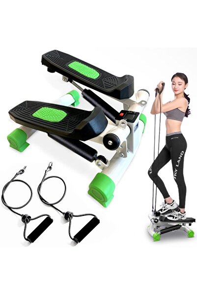 SKY LAND Mini Stepper EM-2182 with Dual Resistance Bands, Compact Cardio Trainer & LCD Monitor