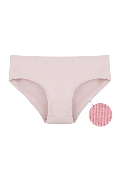 Donella Pachet de 5 chiloți pentru femei din bumbac de lungime medie material elastic tricotaj cu striații 3132P