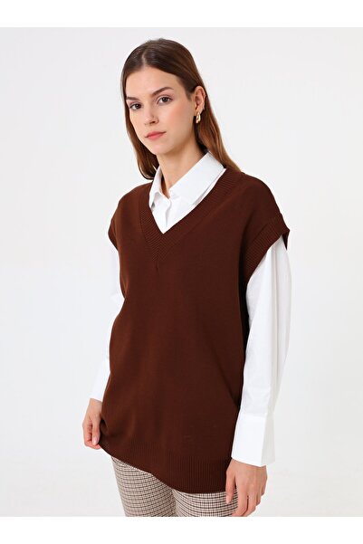 Benin Πλεκτό πουλόβερ - Καφέ -