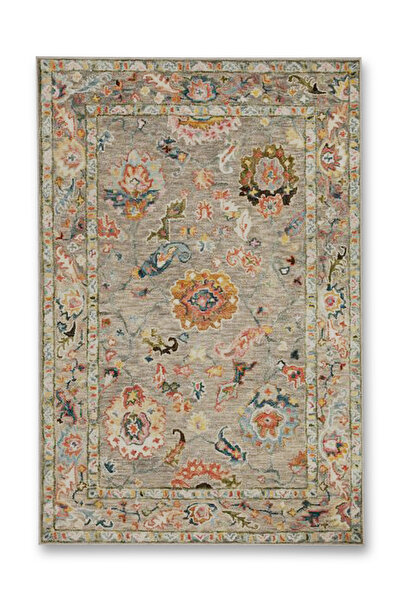 Rugs Modern Halı Berlin12 Bej Açık Kahve Bordür Detaylı Geleneksel Desenli Do...