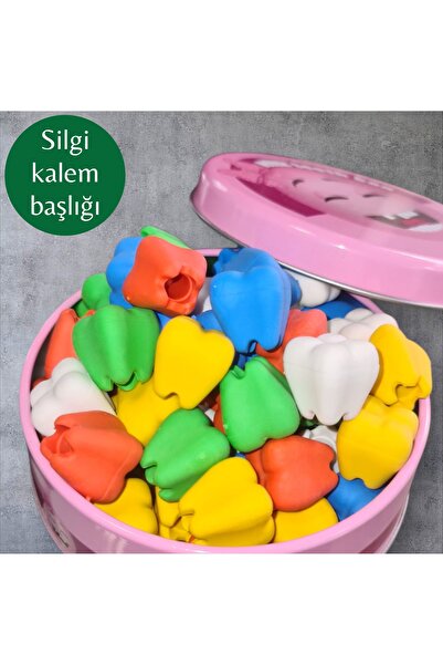 Dentaksesuar DİŞ ŞEKLİNDE SİLGİ KALEM BAŞLIĞI - 50 Lİ
