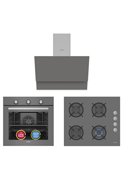 Simfer 4 Fonksiyon Trend Mekanik Silver Cam Power Turbo 3'lü Ankastre Set