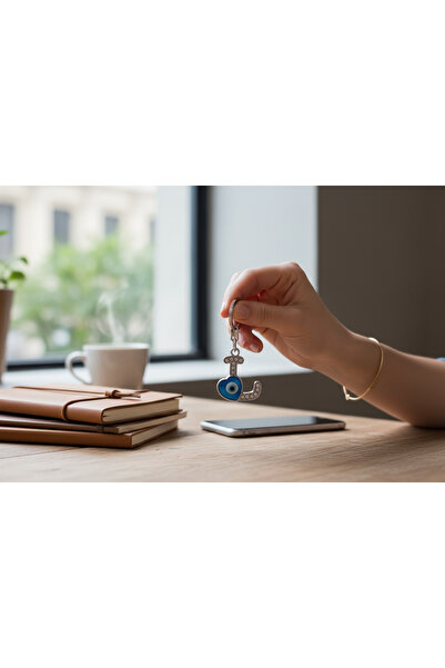 Revello Keychain, Metal Evil Eye Beaded Letter Keychain Gift