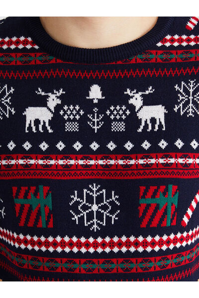 LC Waikiki Crew Neck New Year's Themed Men's Knitwear Sweater