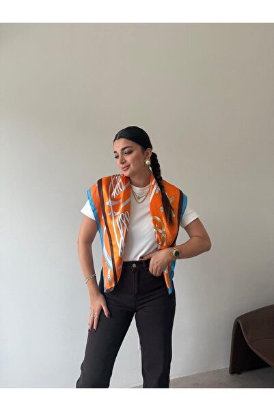 Bade Butik Eșarfă cu model de centură portocalie