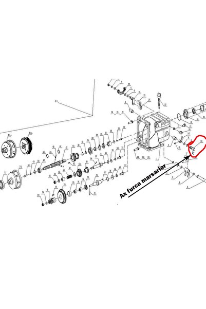 RURIS Αντίστροφος άξονας πιρουνιού 1001ksd, 1002ksd μοτοκαλλιεργητής