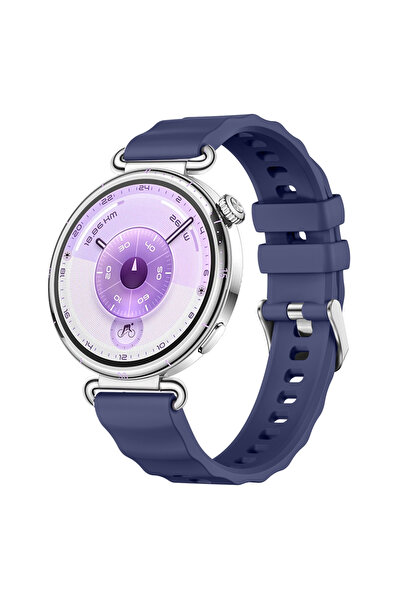 Sneezy Huawei Watch GT6 41mm İle Uyumlu SoftFlex Metal Tokalı Spor Silikon Ak...