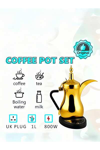Arab Dalla Electric Saudi Coffee Maker, Electric Saudi Coffee Pot 1L – with Heat Retention, Light Indicator