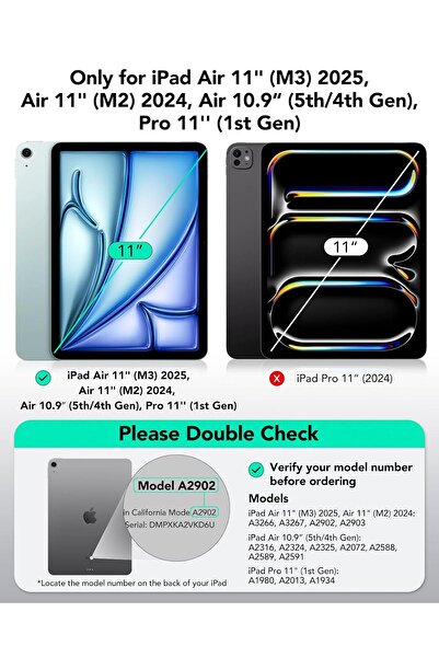 m.tk moveteck iPad Air 11 Inch Magic Compatible Keyboard Keyboard Touchpad Q Smart Lighted Keyboard Case M2/M3 Chip