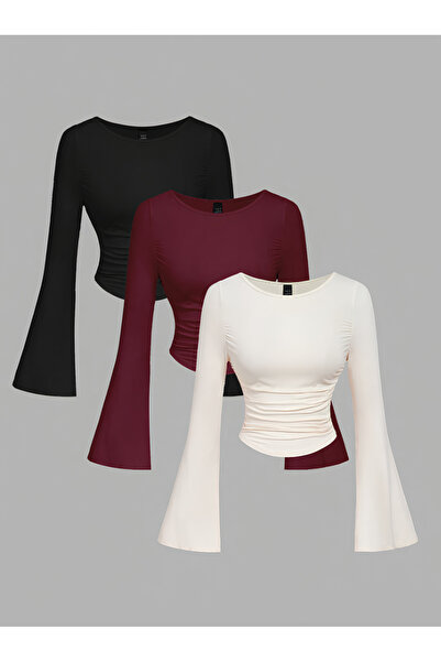 NoVibe Geniş Yaka Basic İspanyol Kollu Body