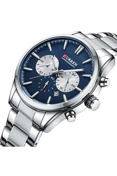 Curren 8446 Men's Quartz Chronograph Watch Stainless Steel Strap